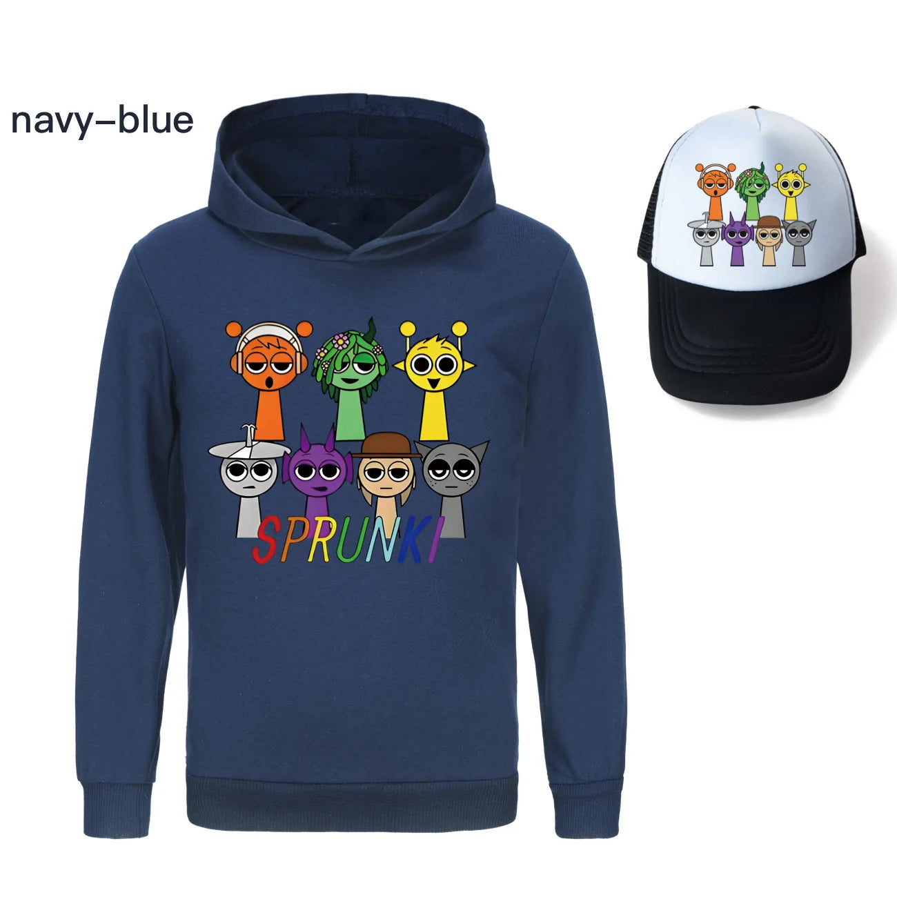 Sprunki Incredibox  Game  Tag Clothes Kids Hooded Sweater Shirt Hat Boys Cotton Girls Fashion Clothes Toddler Long Sleeve Tops