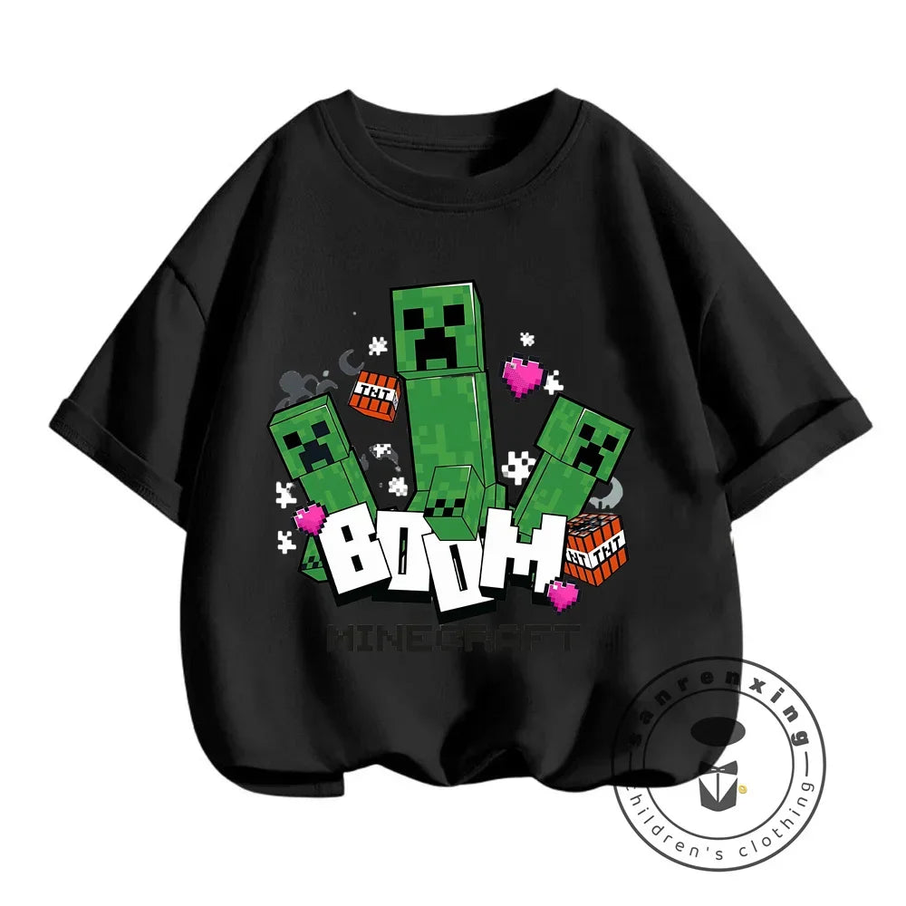 Short Sleeve Children Top Shirts Children's Boy's Minecraft CatNap Clothing Tops Baby Boys Clothing Child -shir T Shirt