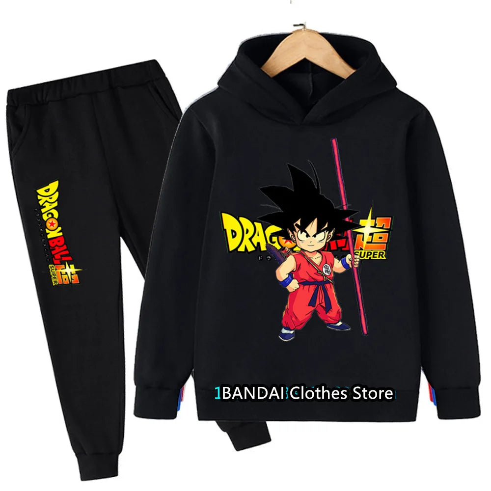 New Boys Girls Clothes Dragonball Hoodie Set Kids 2pcs Spring Autumn Toddler Girls Cartoon Hooded +pants Tracksuit Goku Clothing