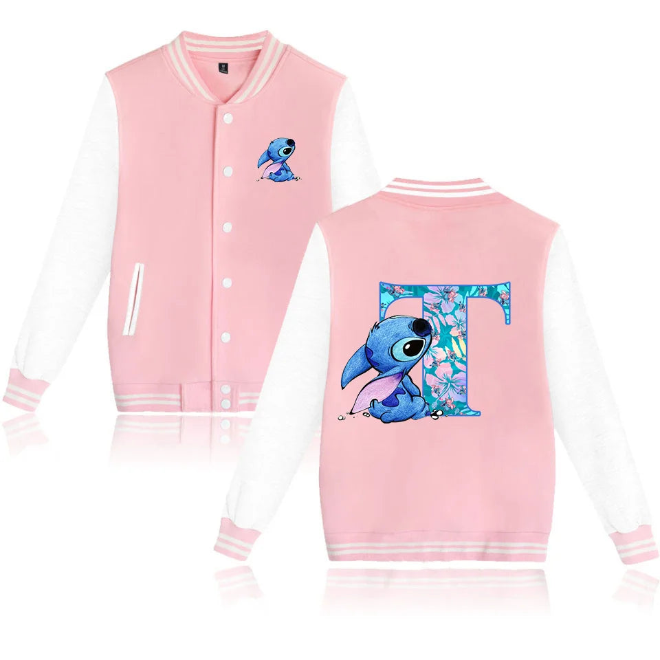 Lilo Stitch Varsity Baseball Bomber Jacket Men Women Hip Hop Harajuku Jackets Kids Boys Girls Single College Coats