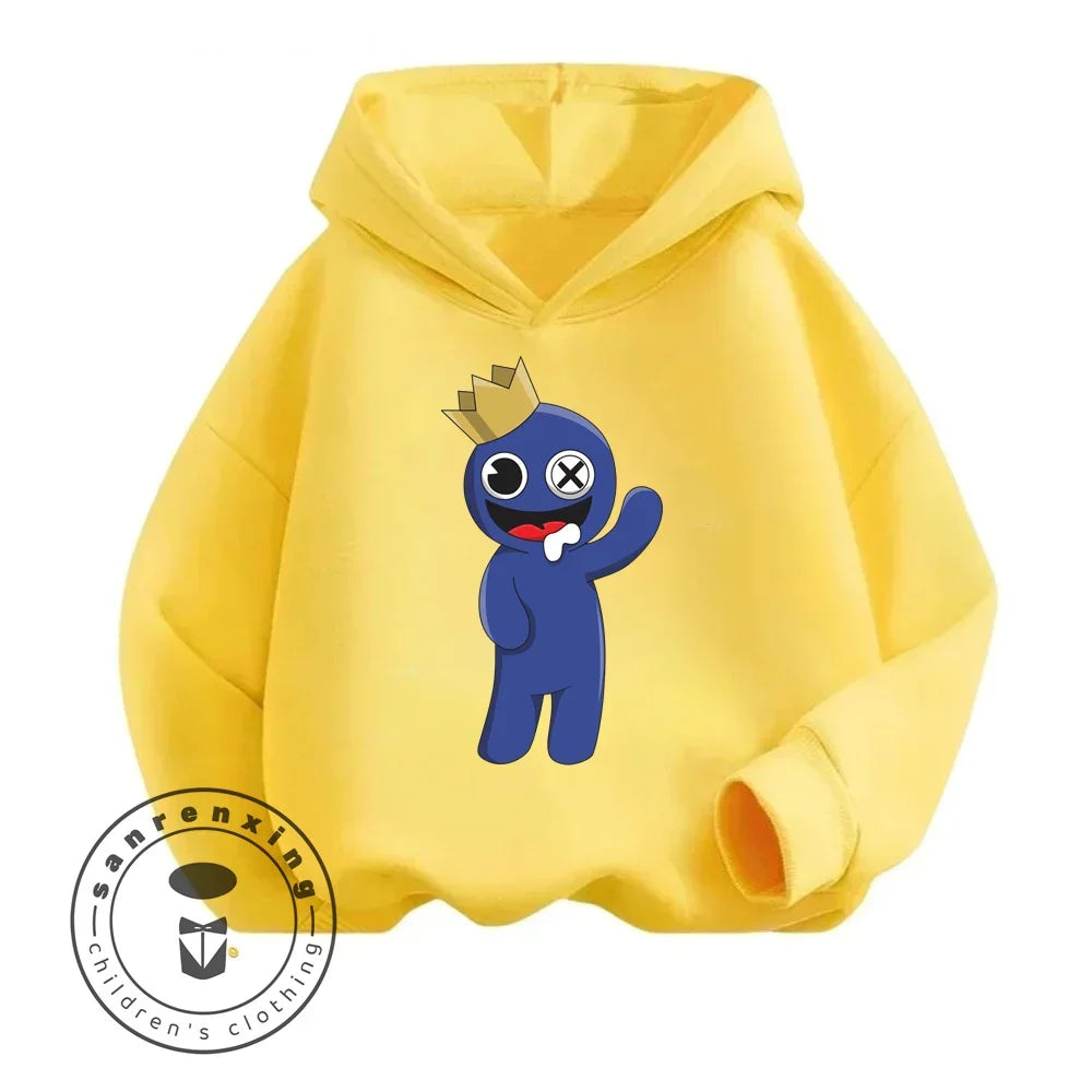 Rainbow Friends Cartoon Long Sleeve Hoodie with Cute Charming Designs Perfect Suitable for Suitable for Boys and Girls Aged 3-14