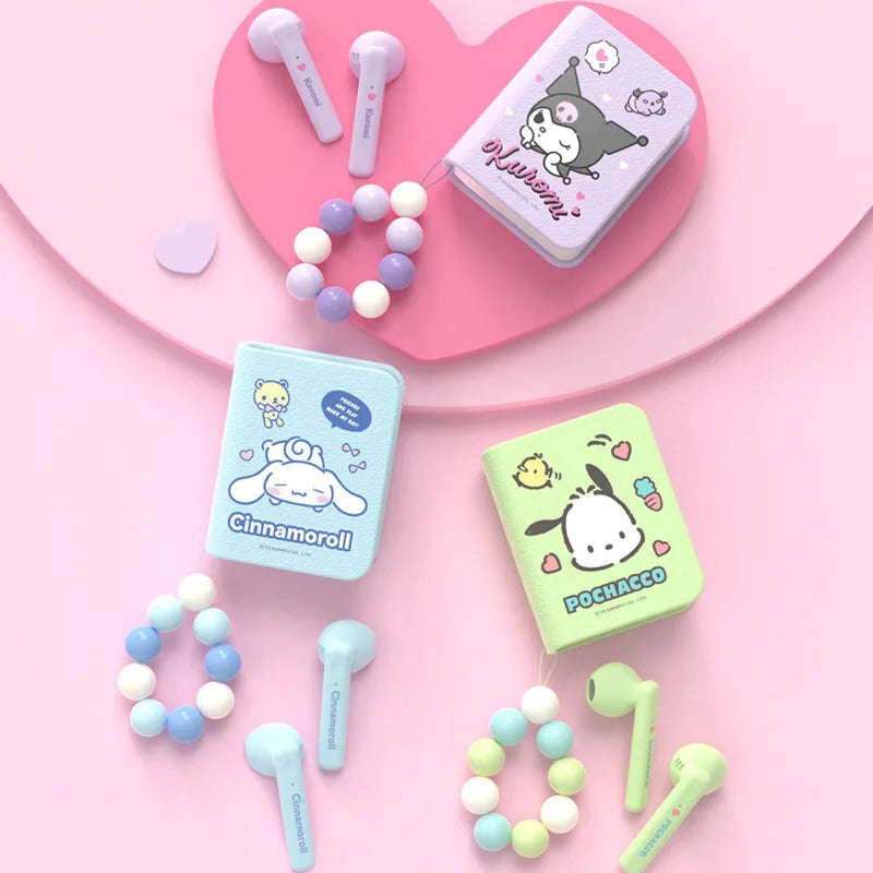 Sanrio Kawaii Hello Kitty Kuromi My Melody Music Wireless Bluetooth Earphones Mini Cute Super Long Battery Life 20Hz-20Khz