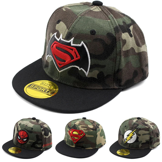 MINISO Marvel Anime Cartoon Batman Kids Baseball Cap Captain America Superman Children's Snapback Hip Hop Hats For Boys Girls