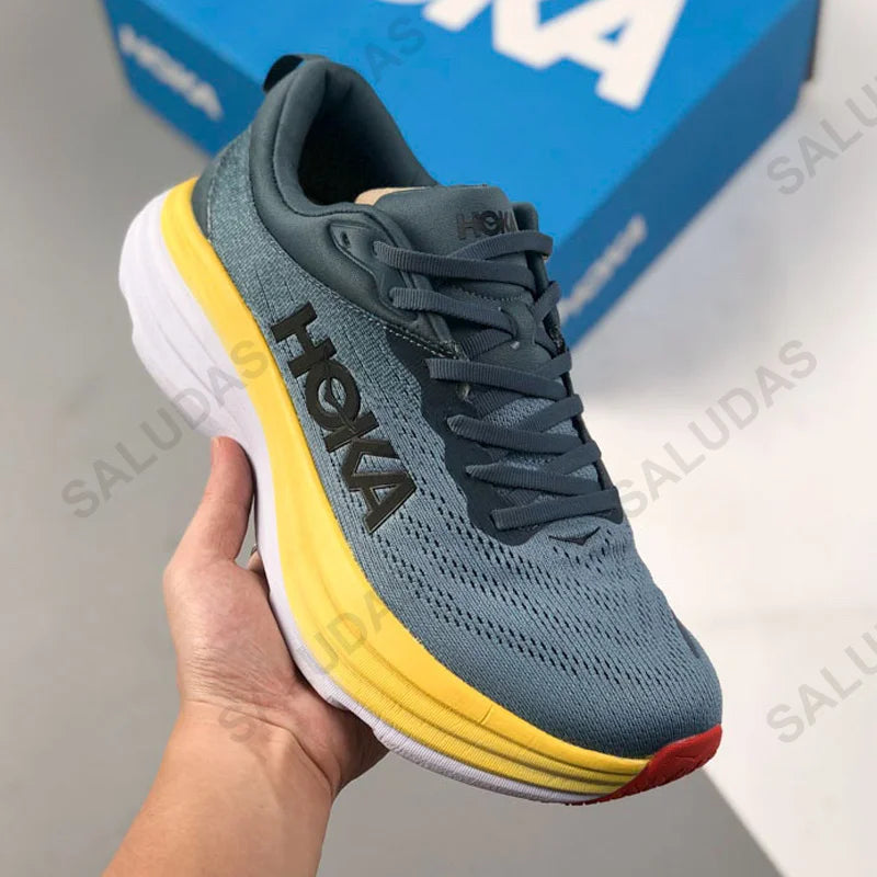 HOKA Bondi 8 Men Shoes Anti Slip Shock Absorption Road Running Shoes Women Light Breathable Tennis Shoes Unisex Outdoor Sneakers