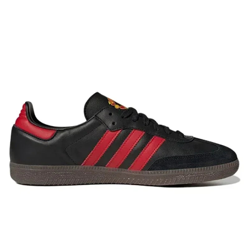 Adidas-Original Samba Team Low Skateboard Chaussures pour Homme et Femme, Unisexe, Noir, Rouge