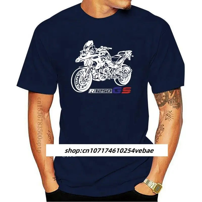 New 2023 Pure Cotton Short Sleeves Hip Hop Fashion Motorcycle Motorrad R1250Gs R 1250 Gs R 1250Gs T-Shirt Cotton