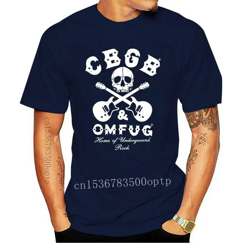 Mens Clothing CBGB Crossed Guitars T-Shirt 100% Cotton New S M English rock- Show Original Title Youth