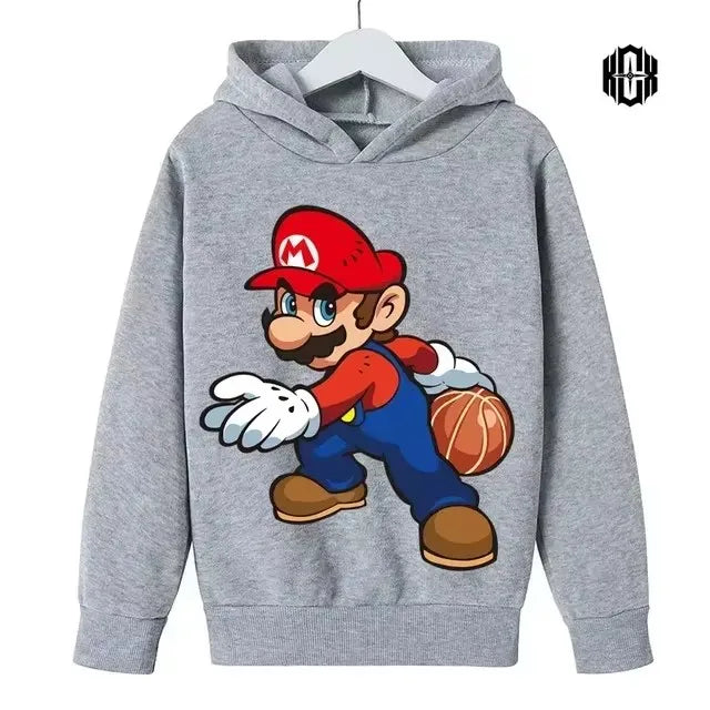 Autumn Cartoon Print Sports Children Hoodies Street Casual Fashion Sweatshirt 3-14 Years Kids Boy Girl Clothing Outdoor Pullover