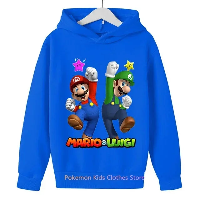 Fashion Children Game Super Mario Sweatshirt Baby Boys Girls Cartoon Pullovers Kids Autumn Clothes Mario bros Hoodies