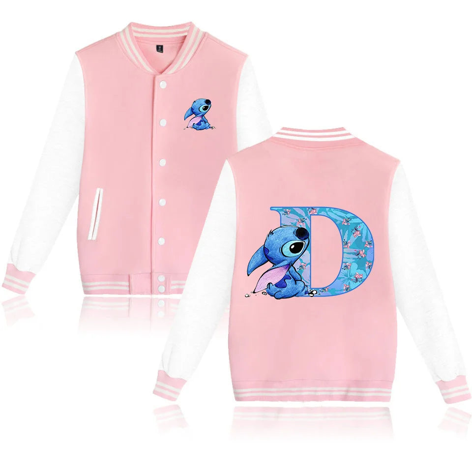 Lilo Stitch Varsity Baseball Bomber Jacket Men Women Hip Hop Harajuku Jackets Kids Boys Girls Single College Coats