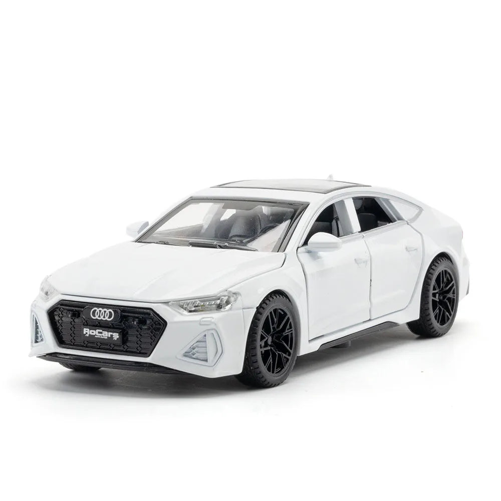 1:32 Audi RS7 Sportback Model Toy Cars Alloy Diecast 6 Doors Opened with Pull Back Rubber Tires Ornament Vehicle Toys Gifts