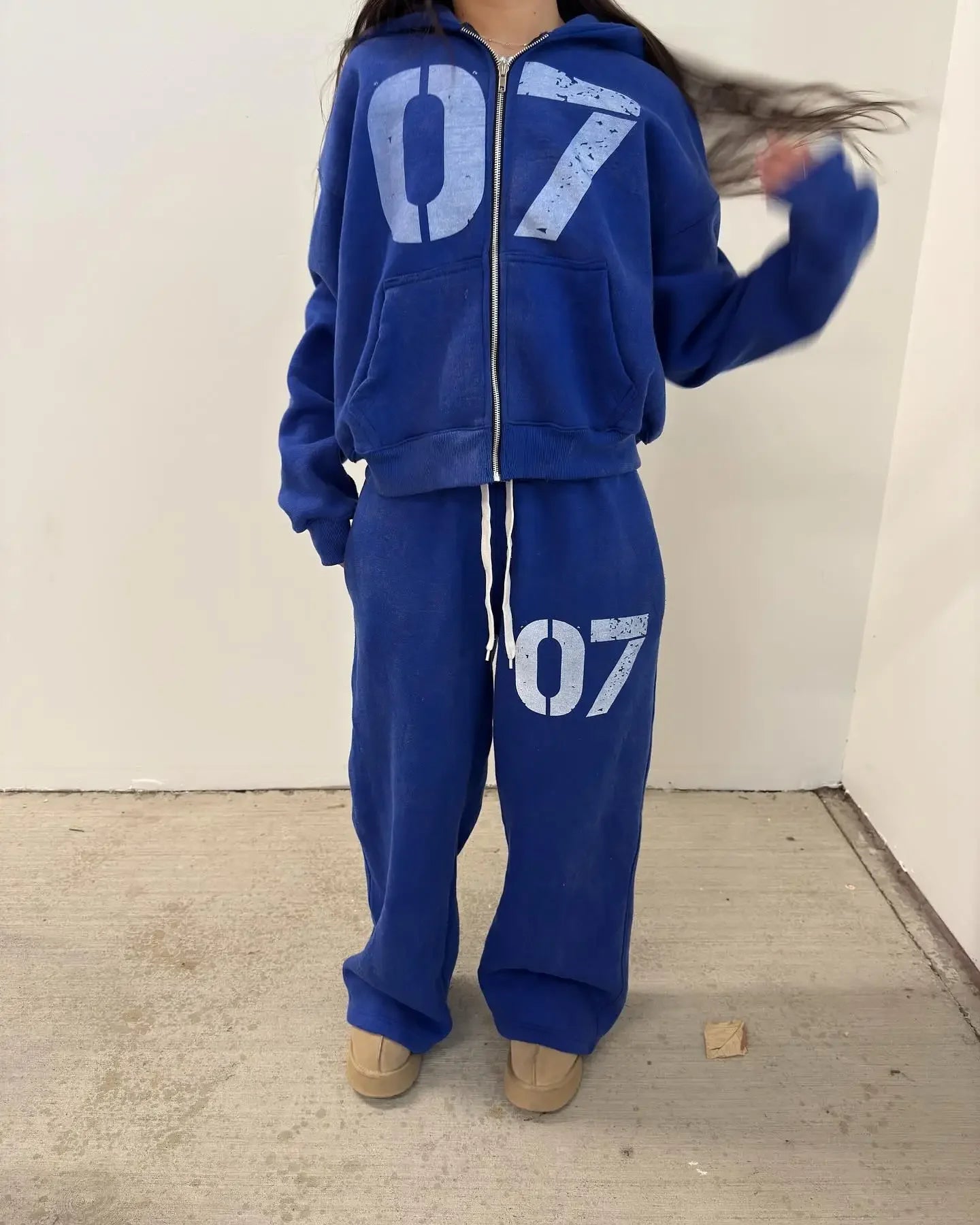 Y2k zipper cardigan fashion 07even hoodies women and men street casual sweatpants set sweatshirts tracksuit men clothing