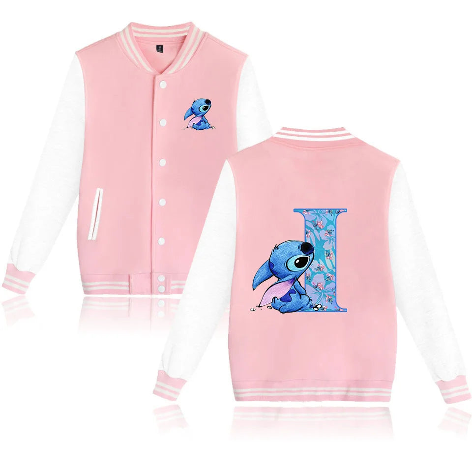 Lilo Stitch Varsity Baseball Bomber Jacket Men Women Hip Hop Harajuku Jackets Kids Boys Girls Single College Coats