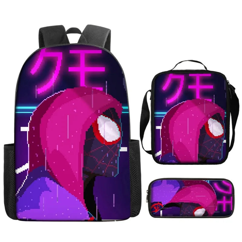 Marvel Comics Spider-Man Backpack Student Manga Cool Schoolbag Large Capacity Cartoon Fashion Light Backpack School Lunch Bag