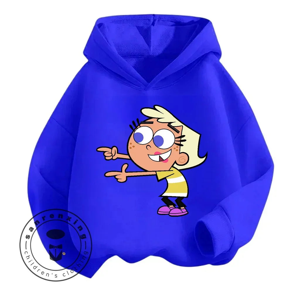 Cartoon The Fairly OddParents Baby Girl Boy Long Sleeve Pullover Sports Boy Girl Autumn Winter Children's Sweatshirt 1-16Y