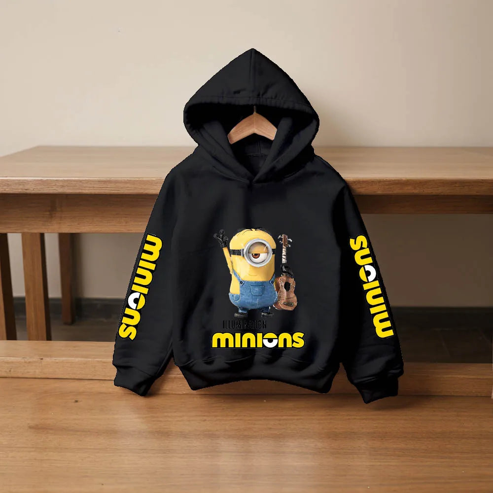 Autumn/Winter Children's Hoodies Cartoon Printed Minions Kid Clothing Boys' Outdoor Sports Shirts High Quality Girls' Tops