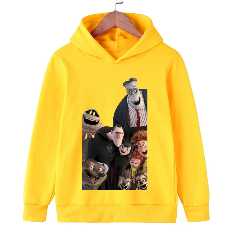 Hotel Transylvania Cartoon 2-14 Years Old Kids Boys Hoodies Sweatshirts For Autumn Coats Teenager Boy Clothes Kid Girls Tops