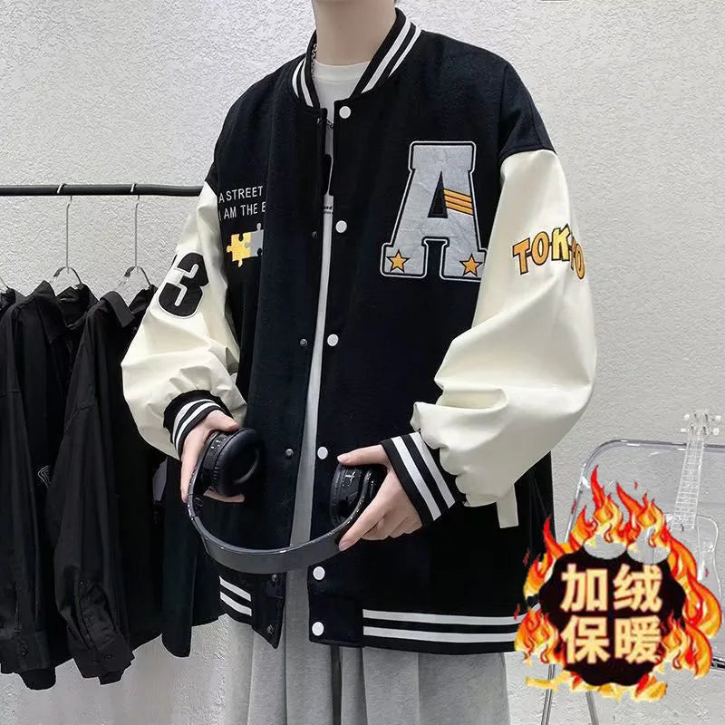 Trendy Brand Men's Baseball Cap Casual Versatile Splicing Color Blocking Jacket Top For Spring Autumn 2023 New Arrival