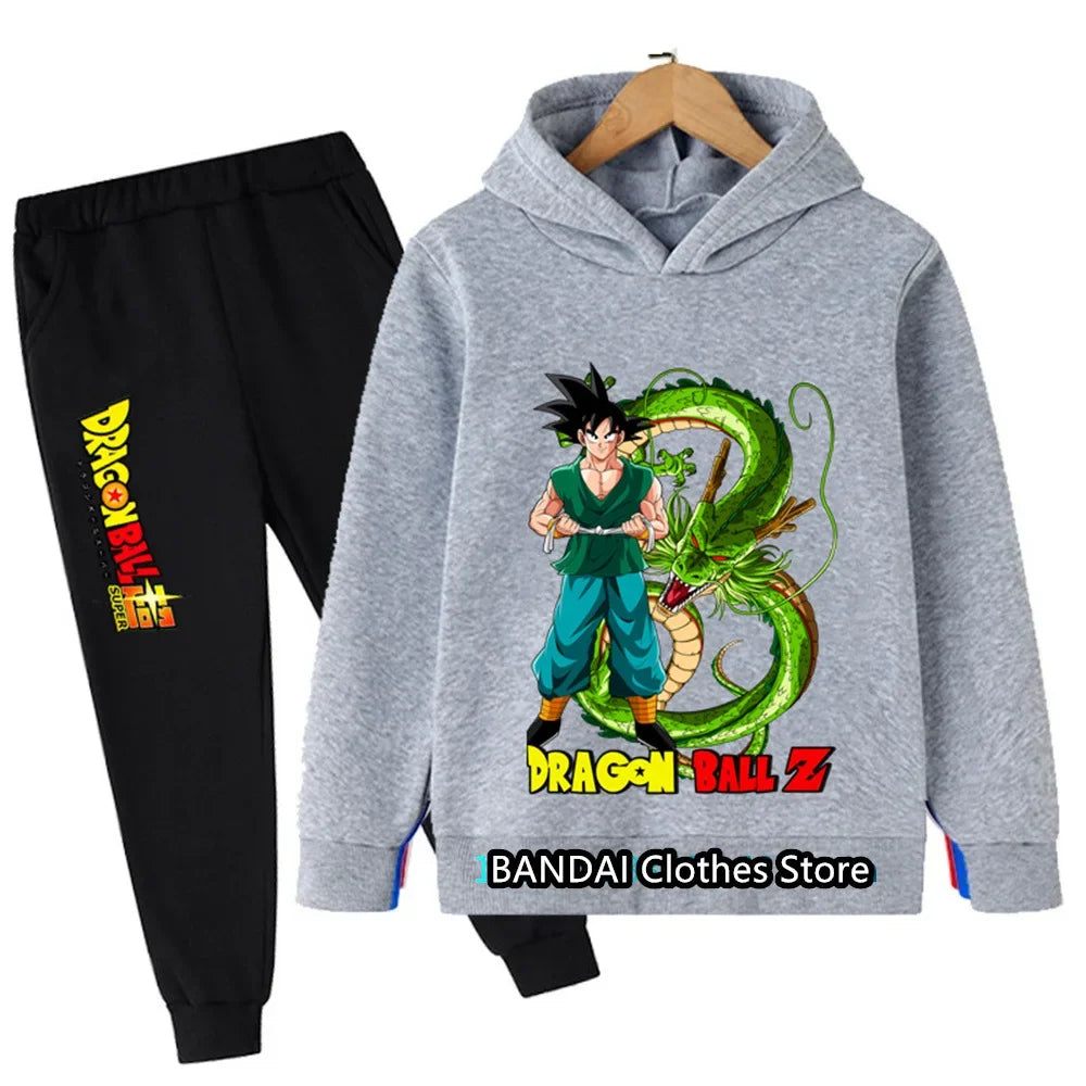 2024 New Dragonball Son-Goku Hoodies Boys Hoodies Kids Clothes Set Pullover Tracksuit Jogging Girls Sweatshirts Set 2 Pieces