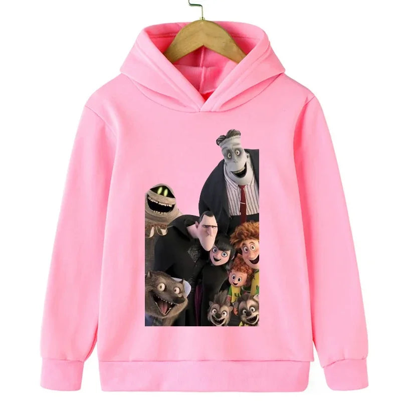 Hotel Transylvania New Cartoon 2-14 Years Old Kids Boys Hoodies Sweatshirts for Autumn Coats Teenager Boy Clothes Kid Girls Tops