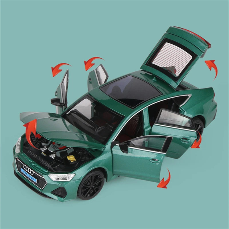 1:24 Audi RS7 Coupe Alloy Car Model Diecasts Metal Toy Sports Car Vehicles Model Simulation Sound Light Collection Kids Toy Gift