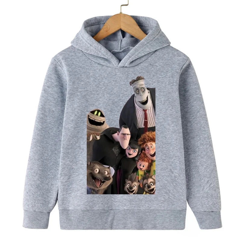 Hotel Transylvania Cartoon 2-14 Years Old Kids Boys Hoodies Sweatshirts For Autumn Coats Teenager Boy Clothes Kid Girls Tops