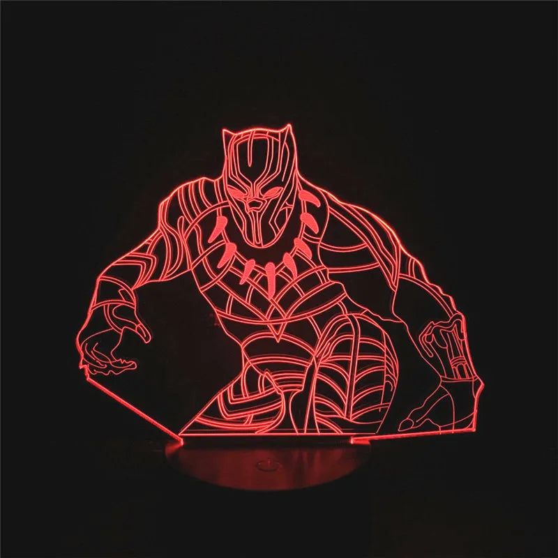 Anime The Avengers Infinity War 3D LED Nightlights Spiderman Ironman Hulk Thor Lamp Colorful Changing Night Lights Table Lampara