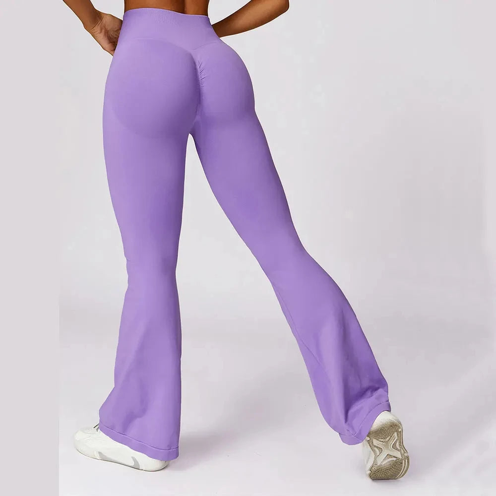 Women Flare Pants Sport High Waist Leggings