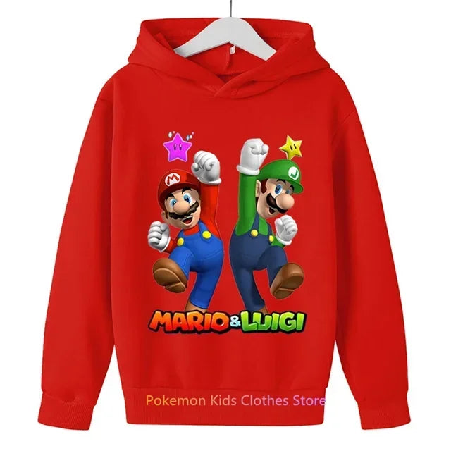 Fashion Children Game Super Mario Sweatshirt Baby Boys Girls Cartoon Pullovers Kids Autumn Clothes Mario bros Hoodies