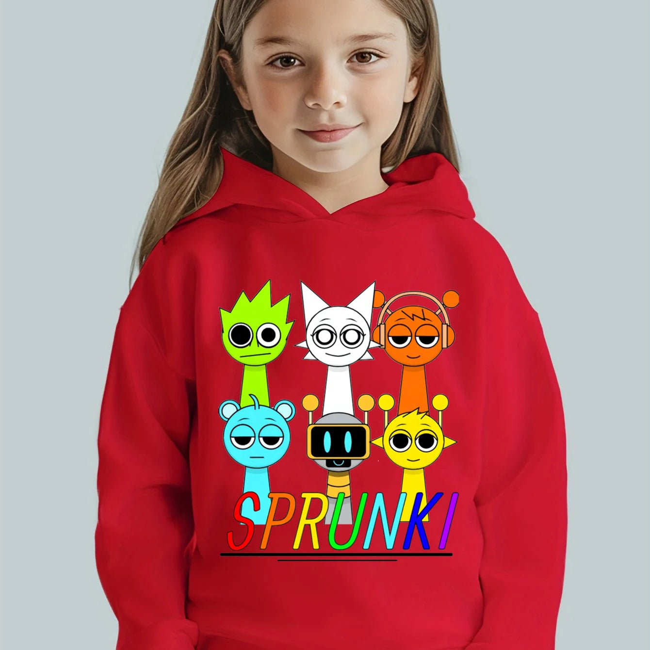 Hot Game Sprunki Print Kids Hoodies Harajuku Girls Boys Sweatshirts Autumn Pullovers Sprunki Incredibox Hooded Tops Casual Coats