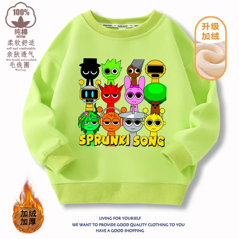 Sprunki Hoodie Clothes For Kids Incredibox Hoodies Sweatshirt Winter Hoodies Soft Cotton Sweatshirt Hoodie keep Warm Hoodie