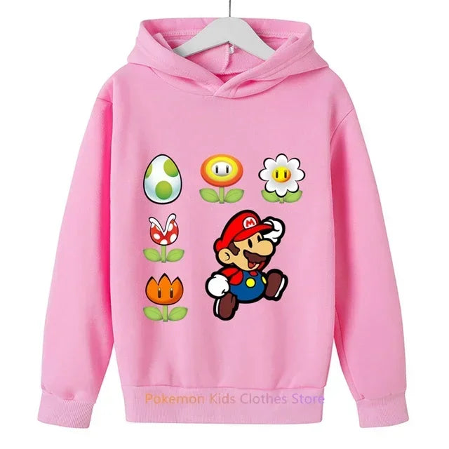 Fashion Children Game Super Mario Sweatshirt Baby Boys Girls Cartoon Pullovers Kids Autumn Clothes Mario bros Hoodies