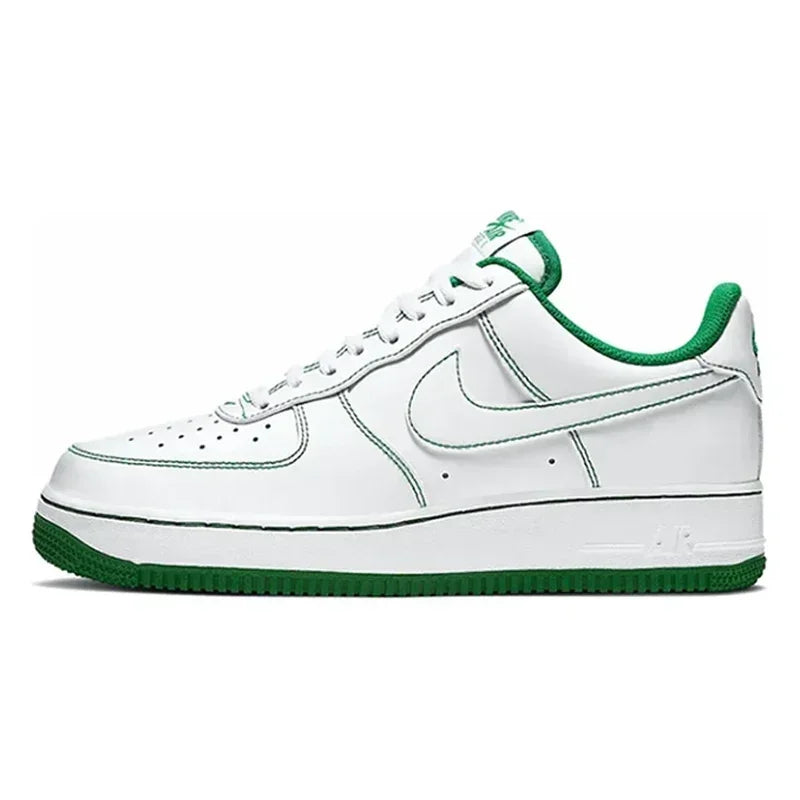 Nike-Air Force 1 Basses pour Femmes et Femmes, Chaussures de Skateboard Confortables, Unisexes, Blanc, Orange