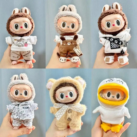 17cm Mini Plush Doll'S Clothes Outfit Accessories For Korea Kpop Exo Labubu Idol Dolls Couple College Street Sweater Clothing