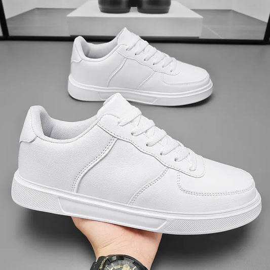 Klassiske hvide unisex komfort læder sneakers