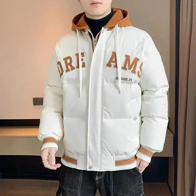 Warm Thick Men's Coats Winter Loose Casual Aesthetic Joker Work Male Hoodie Jackets On Offer Luxury Padding Cheap Clothes Cold