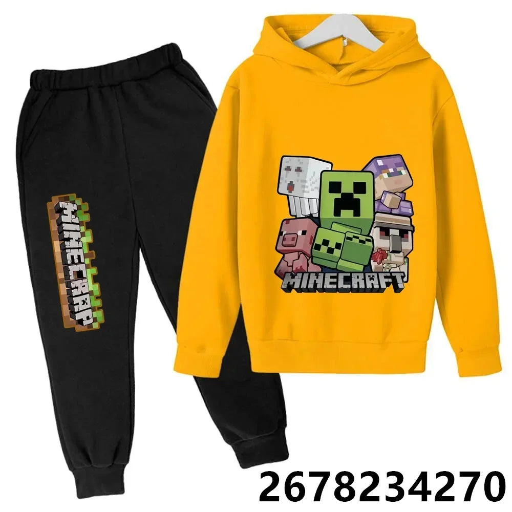 3 To 12 Years Old My Wonderful World Printed Hoodie + Sweatpants Birthday Kids Autumn Kids Anime Hoodie Boys Girls Clothing From