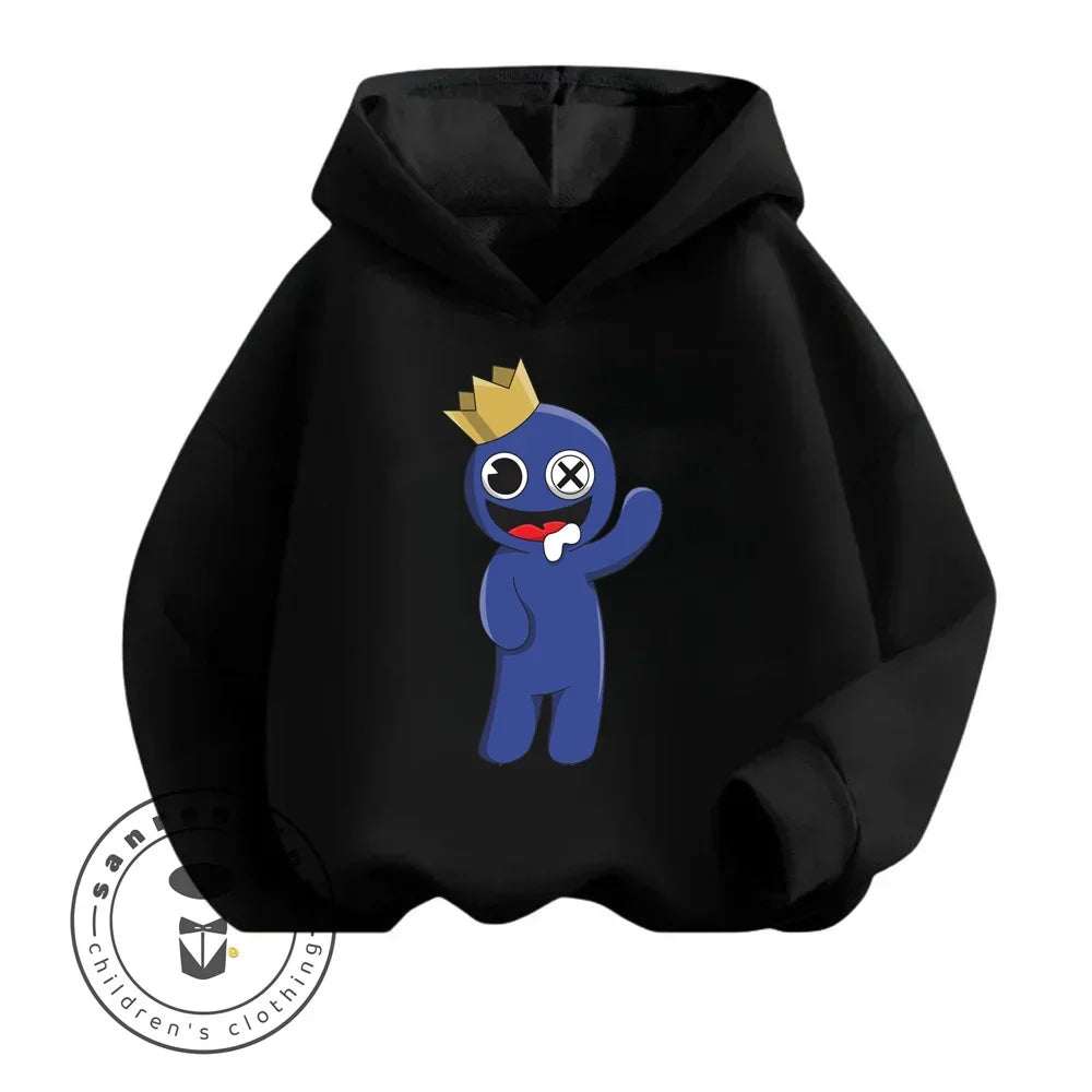 Rainbow Friends Cartoon Long Sleeve Hoodie with Cute Charming Designs Perfect Suitable for Suitable for Boys and Girls Aged 3-14