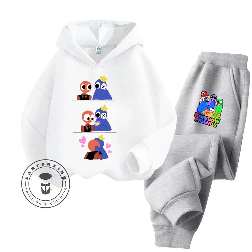 2024 Stylish and Cozy Cartoon Rainbow Friends Long Sleeve Stand Out Design Suitable for Children 3-14 Years Old New Hoodie Set