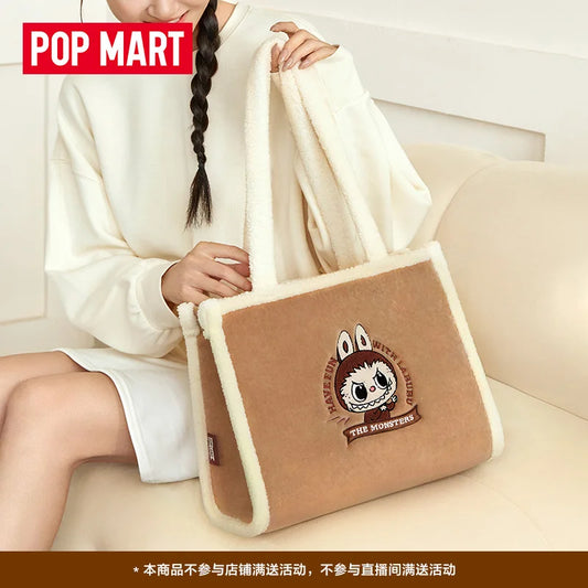 Authentic Popmart Bubble Mart Bag Classic Series Labubu Plush Tote Bag Brown Cute Trendy Surrounding Girl Birthday Gift