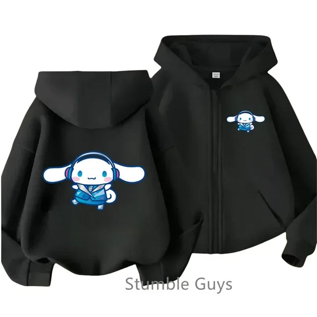 2025 New Kero Kero Keroppi Zipper Hoodie Kids Clothes Boys Fashion Girls Sweater Casual Long Sleeve Anime Sonic Trucksuit