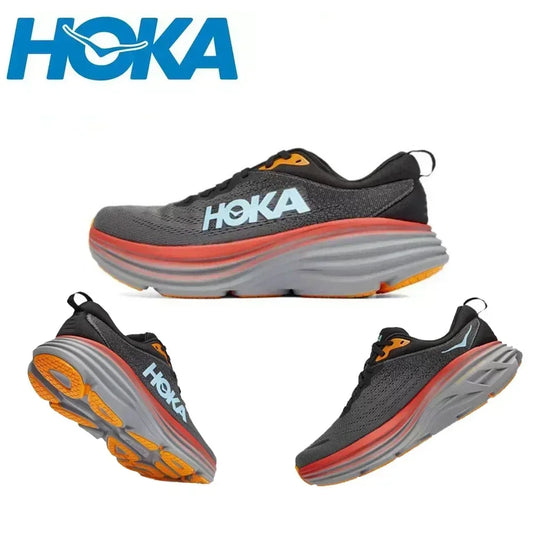 HOKA  Bondi 8 Lightweight Jogging Outdoor Running Shoes Marathon Trail Cushioning Shoes Elastic Womens Men