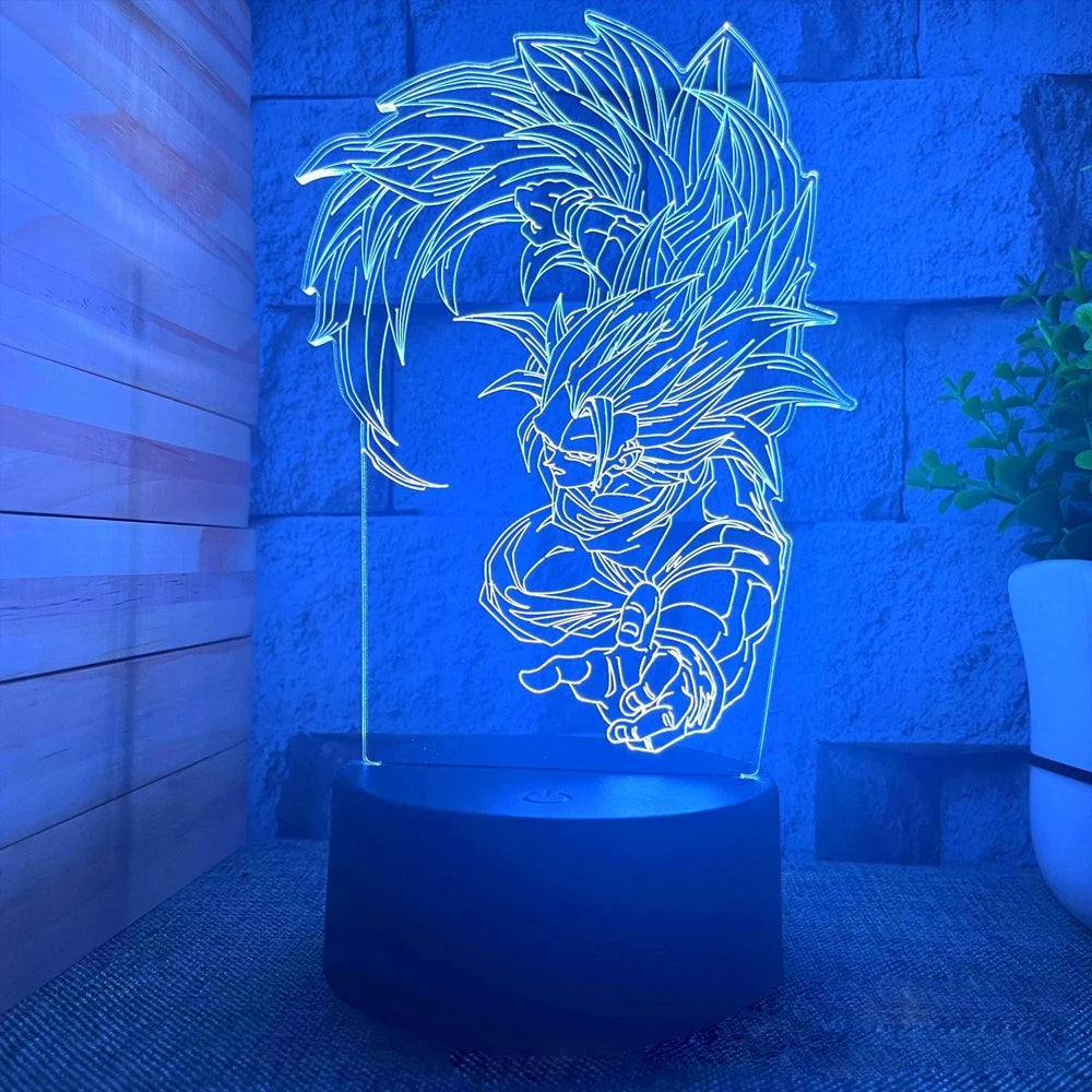 Anime Goku Vegeta Dragon Ball Z Super Saiyan 7/16 color remote control 3D Lamp LED Night Light Goku Jiren Broly Table Lamp Gift