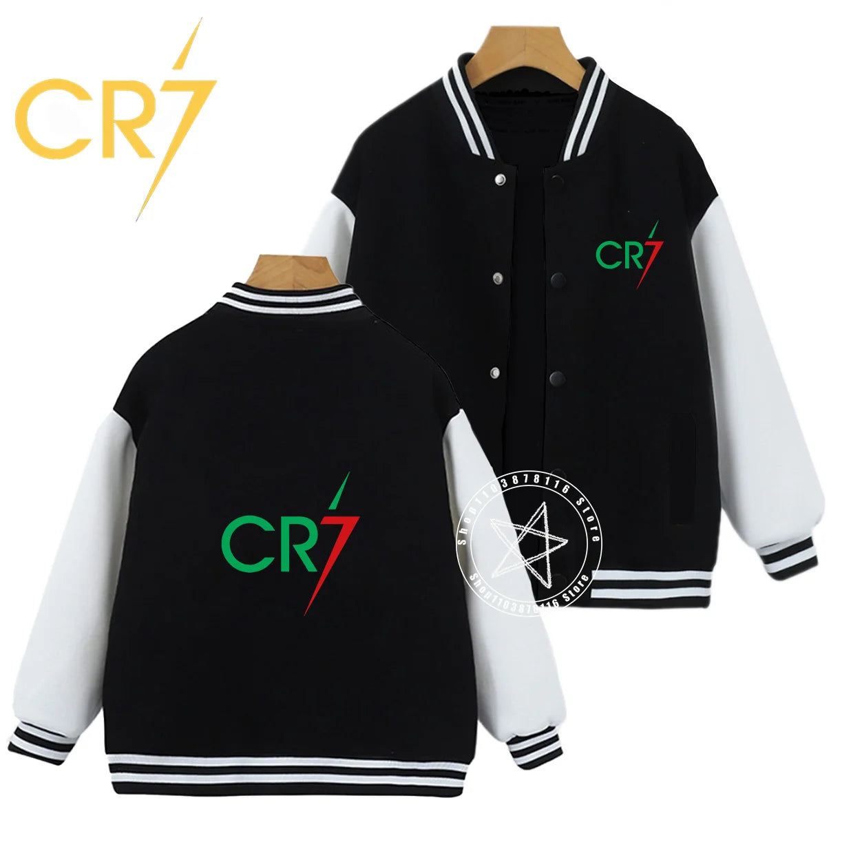 Autumn winter children handsome C Ronaldo personality print comfortable boys girls casual fashion kid thick baseball uniform