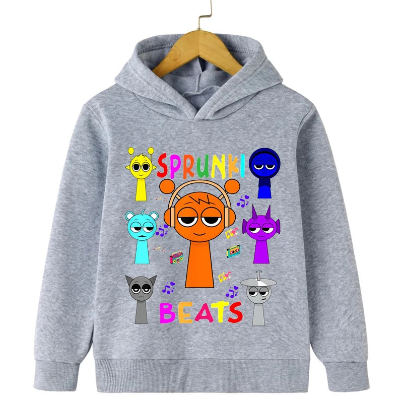 Sprunki Beats Print Children's Clothing Creative Hot Game Sweatshirt Cartoon Incredibox Long Sleeve Pullover Boys Girls Hoodies