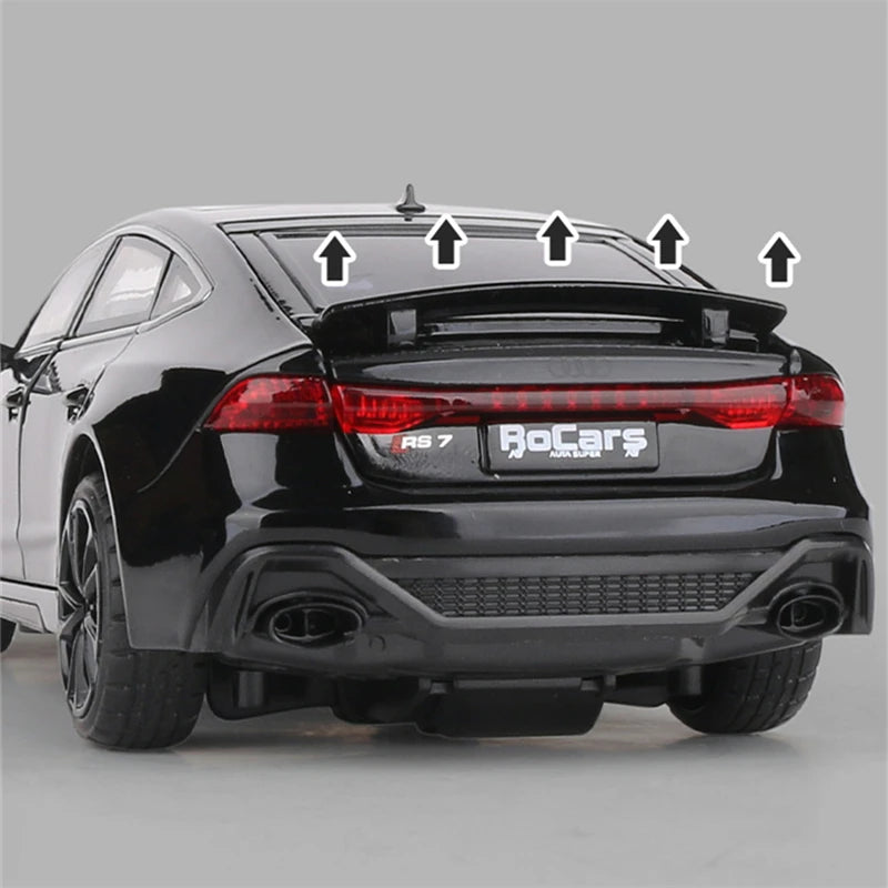 1:24 Audi RS7 Coupe Alloy Car Model Diecasts Metal Toy Sports Car Vehicles Model Simulation Sound Light Collection Kids Toy Gift