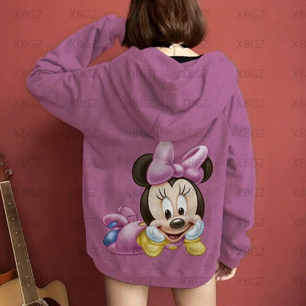 2022 Top Sweatshirt Woman Mickey Women's Men's Children's Hoodie Sweatshirts Couple Outfit Clothing Fashion Hoodies Minnie Mouse