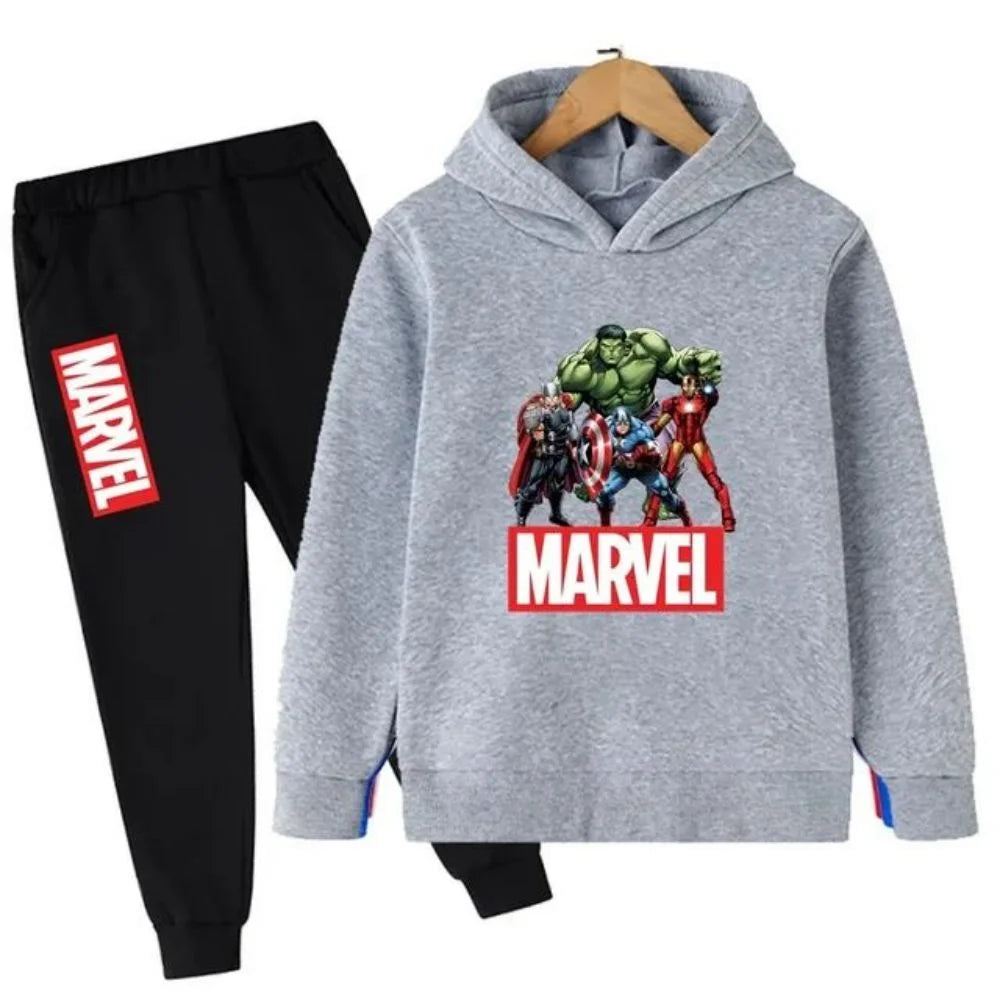 Kids Cartoon Green Giant Super Hero Superstar Boys Girls Spring/Autumn Clothing Children's Fashion Hoodie Pants Set 2-14 Years