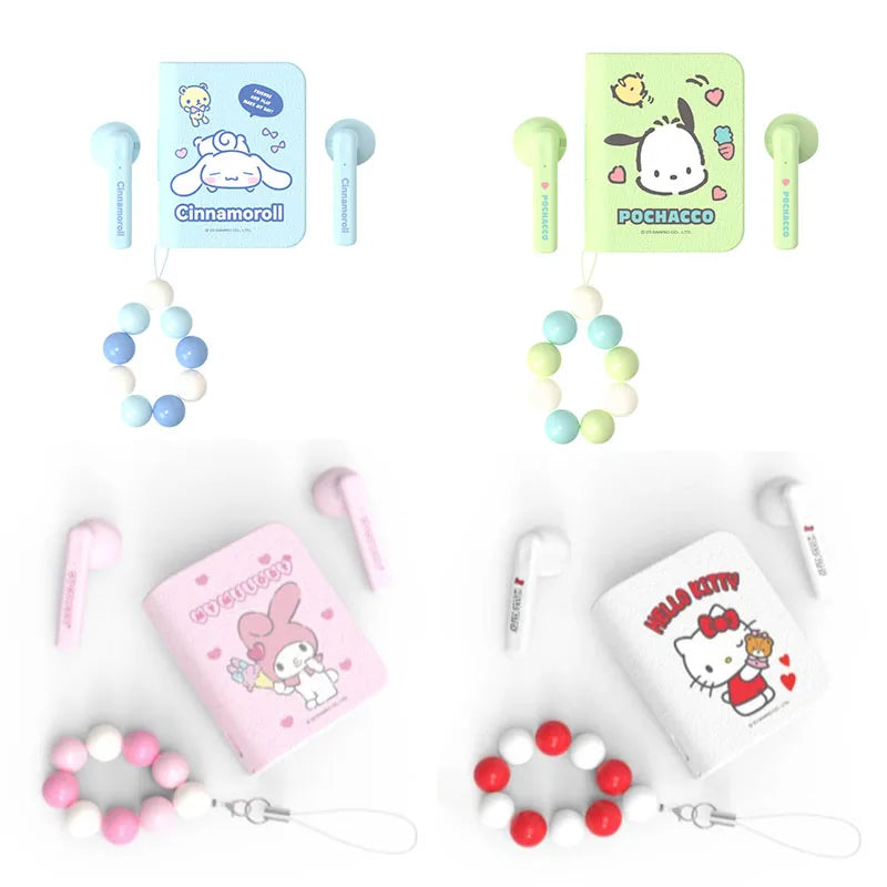 Sanrio Kawaii Hello Kitty Kuromi My Melody Music Wireless Bluetooth Earphones Mini Cute Super Long Battery Life 20Hz-20Khz