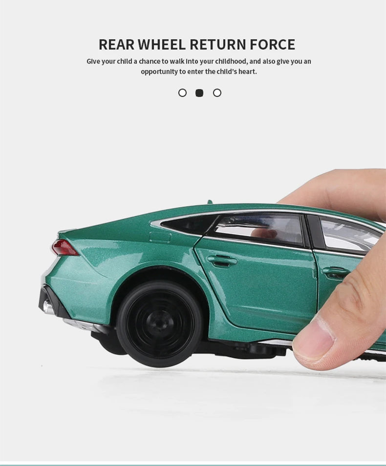 1:24 Audi RS7 Coupe Alloy Car Model Diecasts Metal Toy Sports Car Vehicles Model Simulation Sound Light Collection Kids Toy Gift